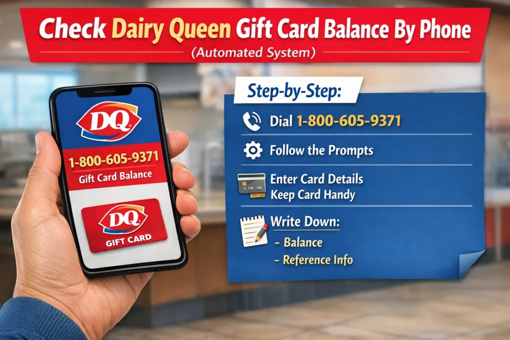 Check Dairy Queen gift card balance by phone